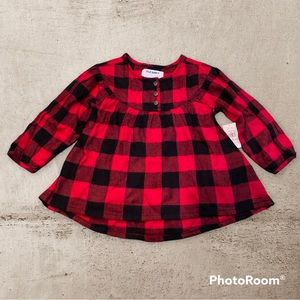 NWT Old Navy Toddler Girls Buffalo Plaid Flowy Lumberjack Top Size 2T